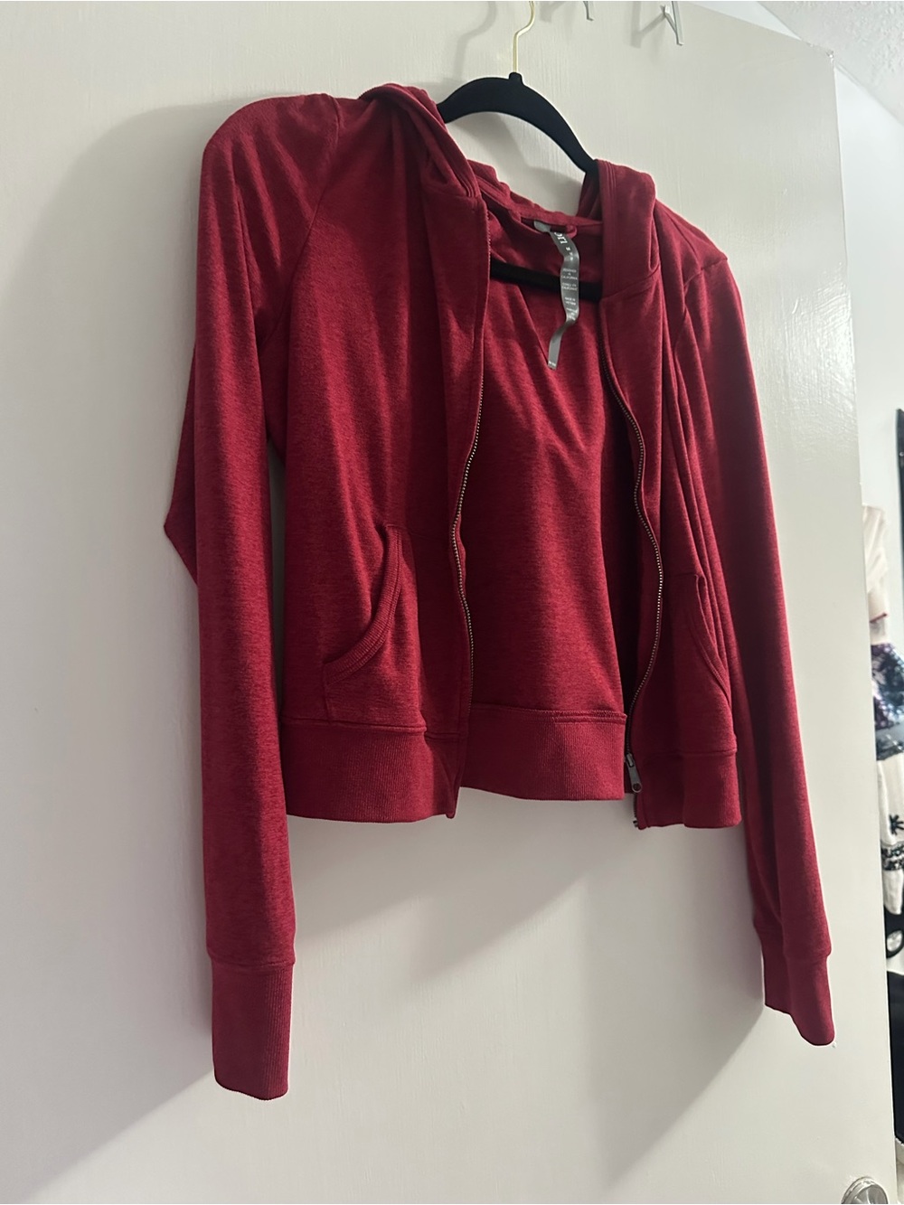 Vuori Women's Red Zip Hoodie Jacket - medium